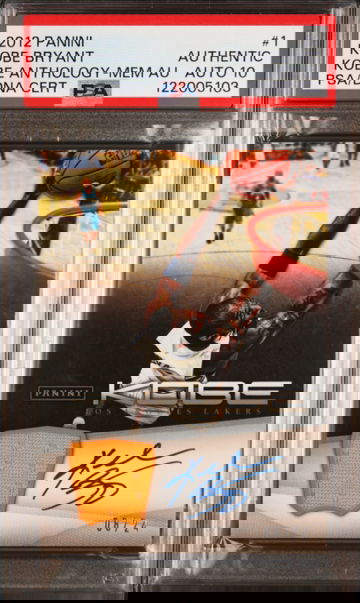 2012 KOBE BRYANT PANINI KOBE ANTHOLOGY Jersey Number 8/24 PSA Authentic