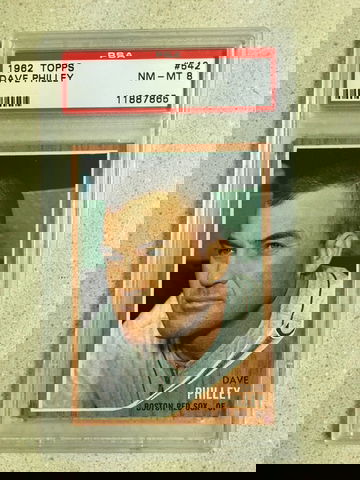 1962 Topps #542 Dave Philley PSA 8 NM-MT RED SOX