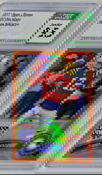 2011 TOPPS CHROME ORANGE REFRACTOR #20 TOM BRADY PATRIOTS CSG 9.5 💎 Gem-Mint