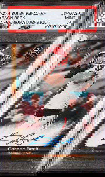 2024 Pulse Premiere Premiere Signatures Premiere Signature-Gold Carson Beck #PFCAB /10 PSA 9