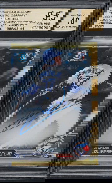 2019 BOWMAN VLADIMIR GUERRERO JR. CHROME ROOKIE AUTOGRAPHS GOLD REFRACTORS /50 #CRAVGJ BGS 9.5 10 AUTO