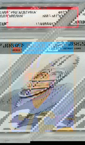 1966 Philadelphia Roger Brown #67 Detroit Lions PSA 8 NM-MT