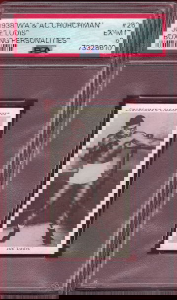 1938 WA & AC CHURCHMAN CIGARETTES Joe Louis PSA 6 BOXING PERSONALTIES Card #26!