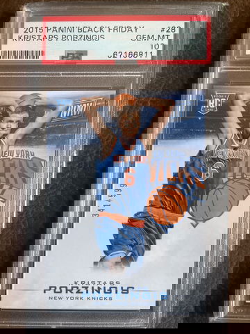2015 Kristaps Porzingis Panini Black Friday Rookie PSA 10 