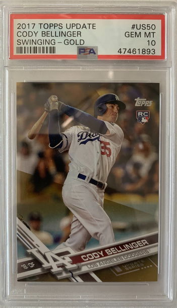 2017 Topps Update Cody Bellinger Swinging Gold PSA 10