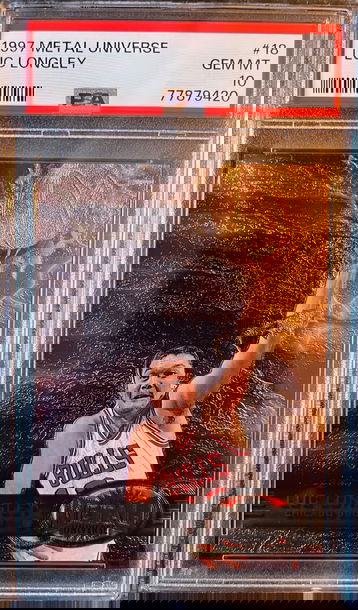 1997 Metal Universe #18 Luc Longley PMG Base PSA 10 GEM MINT Chicago Bulls Pop 9