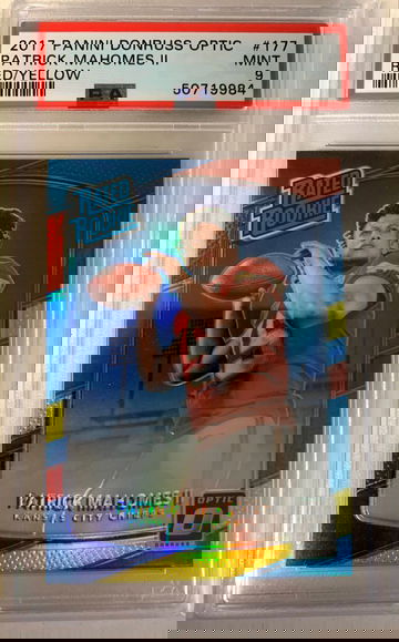 2017 Patrick Mahomes II Panini Donruss Optic RED/YELLOW #177 PSA 9 Mint