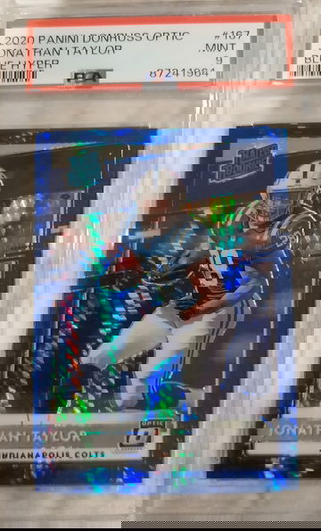 2020 Panini Donruss Optic Jonathan Taylor Blue Hyper Psa 9 Mint