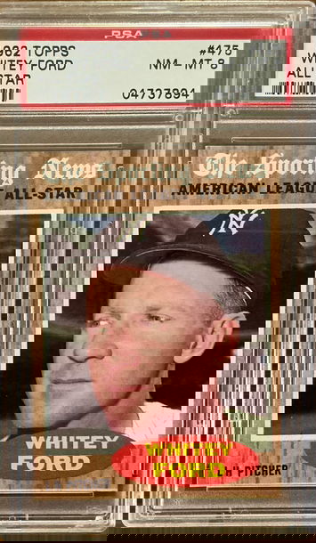 1962 Topps #475 Whitey Ford All Star PSA 8