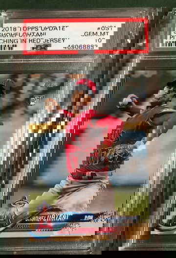 2018 Topps Update Pitching In Red Jersey Shohei Ohtani ROOKIE RC #US1 PSA 10