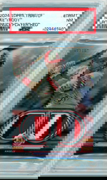 2024 Topps Tribute #DRMT Mike Trout DR Single Player-Red PSA 7 