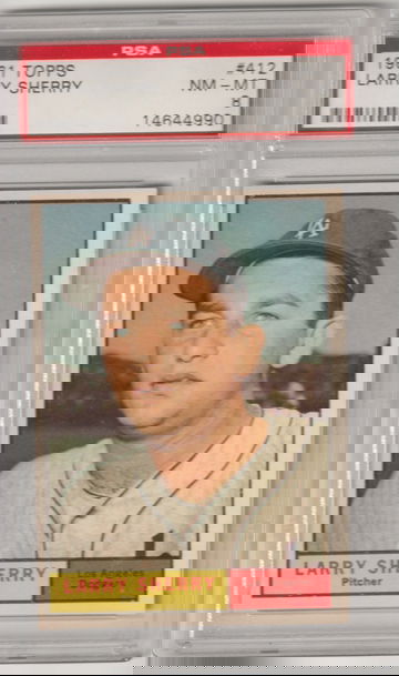 1961 Topps #412 Larry Sherry PSA 8 (Near Mint-Mint)