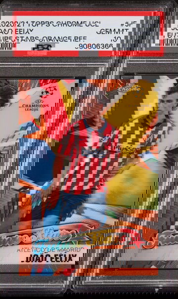 2020 STAR JOAO FELIX TOPPS CHROME UEFA CHAMPIONS LEAGUE FUTURE S FUTURE STARS-ORANGE REF. #JF PSA 10