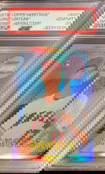 Shohei Ohtani :: 2018 Topps Heritage Chrome Refractor RC /569 :: PSA 10