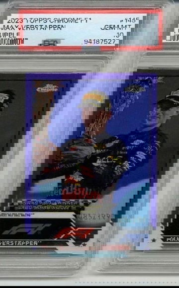 2023 TOPPS CHROME F1 PURPLE REFRACTOR #145 MAX VERSTAPPEN /399 PSA 10 LOW POP