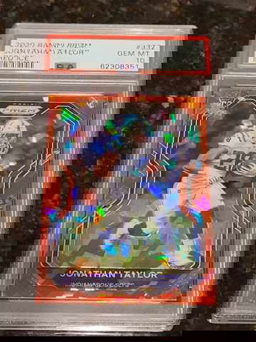 2020 Jonathan Taylor Panini Prizm RED ICE REFRACTOR Rookie RC #332 PSA 10 GEM MNT