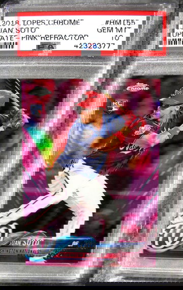 Juan Soto 2018 Topps Chrome Update Pink Refractor #HMT55 PSA 10