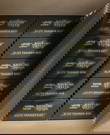 10X BOX LOT SEALED CASE POKEMON TCG SHINING FATES ELITE TRAINER BOX ETB **CASE IS SEALED UNLIKE SAMPLE PIC**