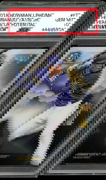 FERNANDO TATIS JR PSA 10 RC 2018 BOWMAN CHROME PEAKS OF POTENTIAL #GT GEM MINT