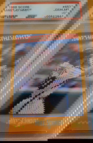 1988 Score Mike Schmidt 500 hr highlight PSA 10