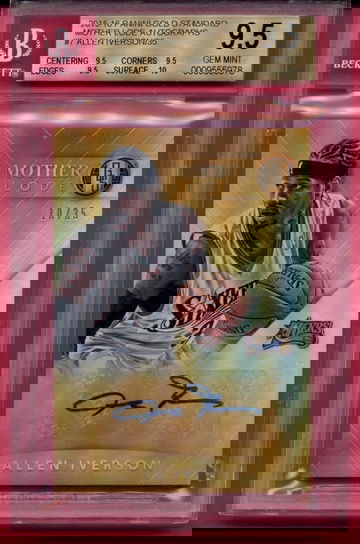 BGS 9.5 Allen Iverson 2015-16 Panini Gold Standard Mother Lode Auto #ML-AI /35