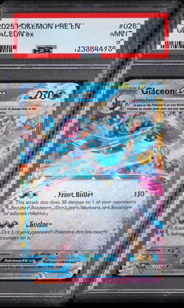 2025 Pokemon Scarlet and Violet Prismatic Evolutions Glaceon Ex #26 PSA 9