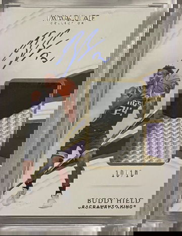 2018-19 Immaculate Buddy Hield On-Card Auto Shoe Relic! Numbered 10/10