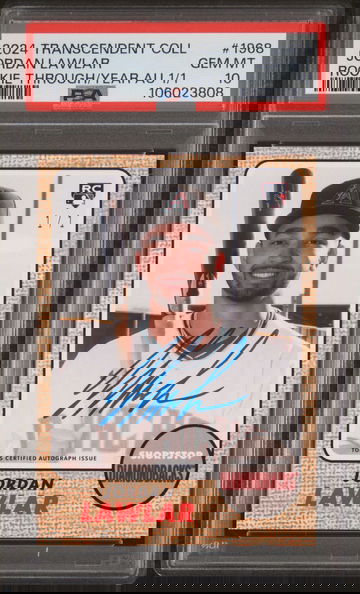 2024 Topps Transcendent Collection 2024 Rookie Through the Years Autographs 1/1 Jordan Lawlar #1968 PSA 10