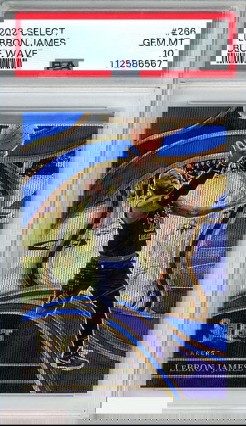 2023 PANINI SELECT LEBRON JAMES #266 BLUE WAVE 35 OF 75 LAKERS PSA 10 GEM MT