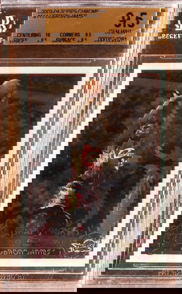 2003-2004 TOPPS CHROME LEBRON JAMES #111 ROOKIE CARD BGS 9.5 (10 CENTERING) *SHIPS FROM CANADA*