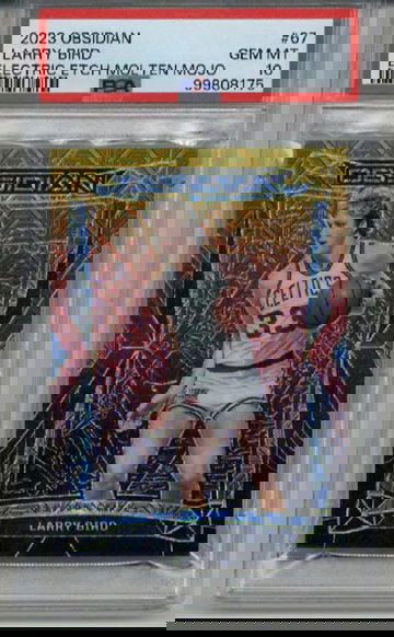 2023 PANINI OBSIDIAN ELECTRIC ETCH MOLTEN MOJO LARRY BIRD /10 PSA 10