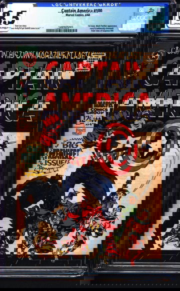 Captain America #100 (1968) CGC 8.5 -- 1st issue (cont'd from ToS) Black Panther