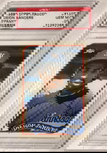 1989 TOPPS TRADED DEON SANDERS (TIFFANY) # 110T GEM MT 10