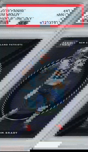 2019 PANINI PLAYER OF THE DAY TOM BRADY #81 NEW ENGLAND PATRIOTS PSA 9 MINT