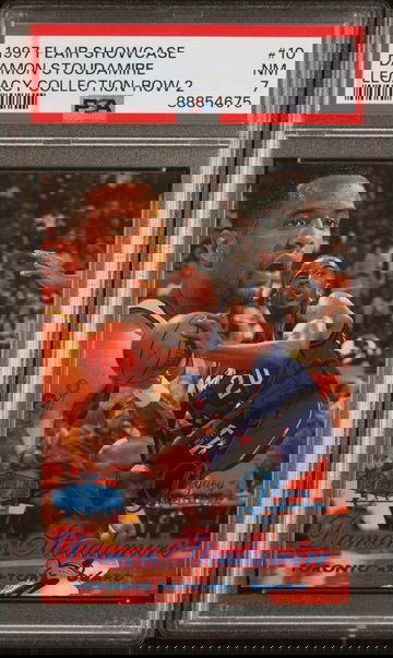 1997-98 FLAIR SHOWCASE LEGACY COLLECTION ROW 2 #10 DAMON STOUDAMIRE /100 PSA 7