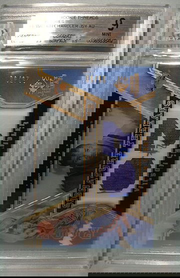 2007-08 SP ROOKIE THREADS GOLD ROOKIES #66 WILSON CHANDLER AUTO 28/50 BGS 9 MINT