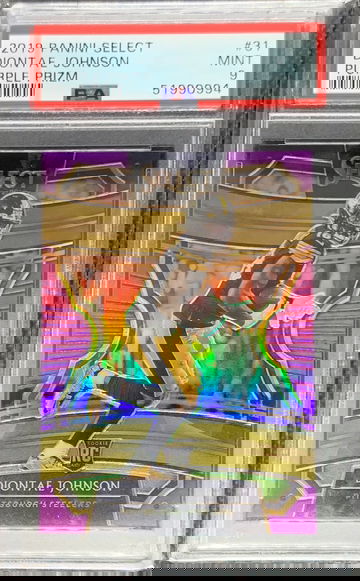 2019 Panini Select Concourse Diontae Johnson Rookie Purple Prizm PSA 9 Mint