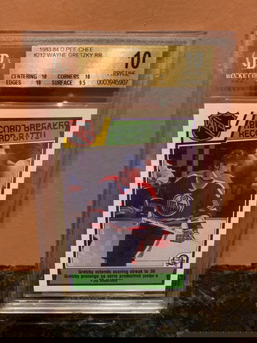 1983-84 O-PEE-CHEE OPC Wayne Gretzky #212 RB BGS 10 Pristine (Pop of 6) *RARE*