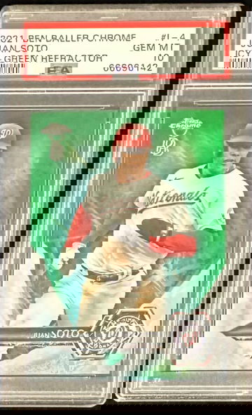 2021 Topps Ben Baller Chrome Juan Soto Green Refractor /99 PSA 10