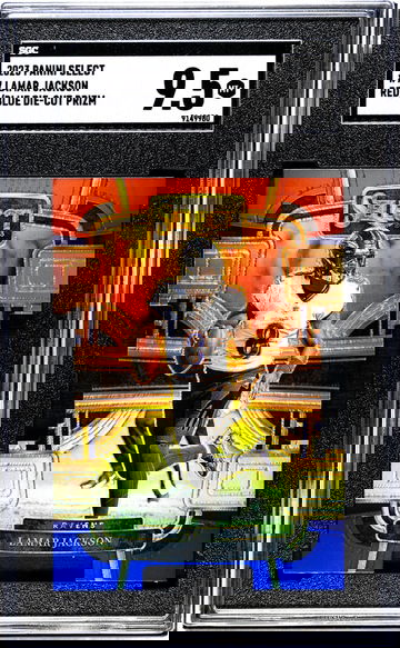 2023 Panini Select #7 Lamar Jackson Red/Blue Die-Cut Prizm SGC 9.5