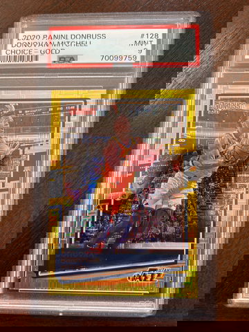 2020 Panini Donruss Choice Gold Donovan Mitchell #128 PSA 9 Mint