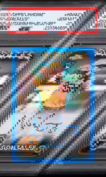 2024 Topps Chrome Rookie Autographs Rookie Autograph-Blue Ref Nick Gonzales #RANG /150 PSA 10