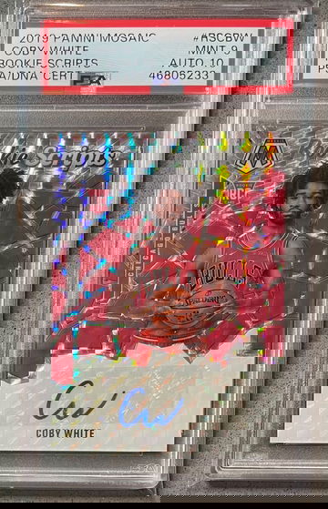 2019-20 Mosaic Coby White Rookie Scripts PSA Auto