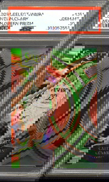 PSA 10 Caitlin Clark 2024 Select WNBA Neon Green Prizm Rookie RC PSA VAULT