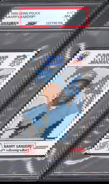 1989 Lions Police Barry Sanders #11 PSA 7