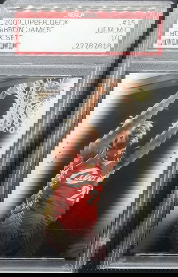 LeBron James 2003-04 Upper Deck Box Set RC Rookie # 15 PSA 10 Gem Mint Pop 19 (A Couple Small Scratches on bottom right corner of case)