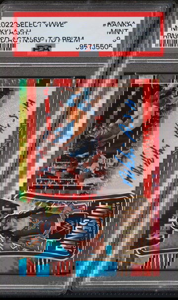 2022 Panini Select WWE Ringside Action Signatures Rngsd.Actn.Sig-T/D Prizm Nikki A.S.H. #RANKA PSA 9