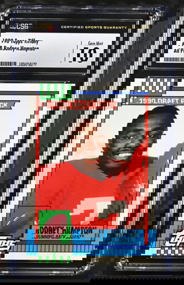 1990 Topps Tiffany RODNEY HAMPTON RC CSG 10 POP 1