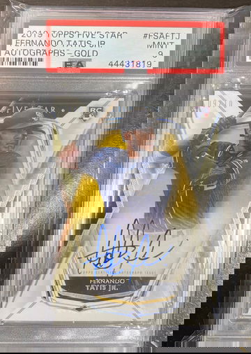 2019 topps five star fernando tatis jr good auto /10 psa 9