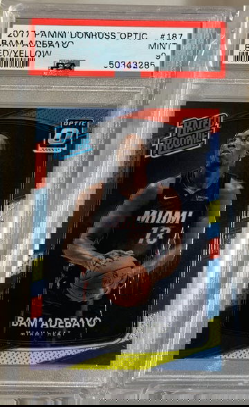 2017-18 Panini Donruss Optic Bam Adebayo Red/Yellow PSA MINT 9 #50343285